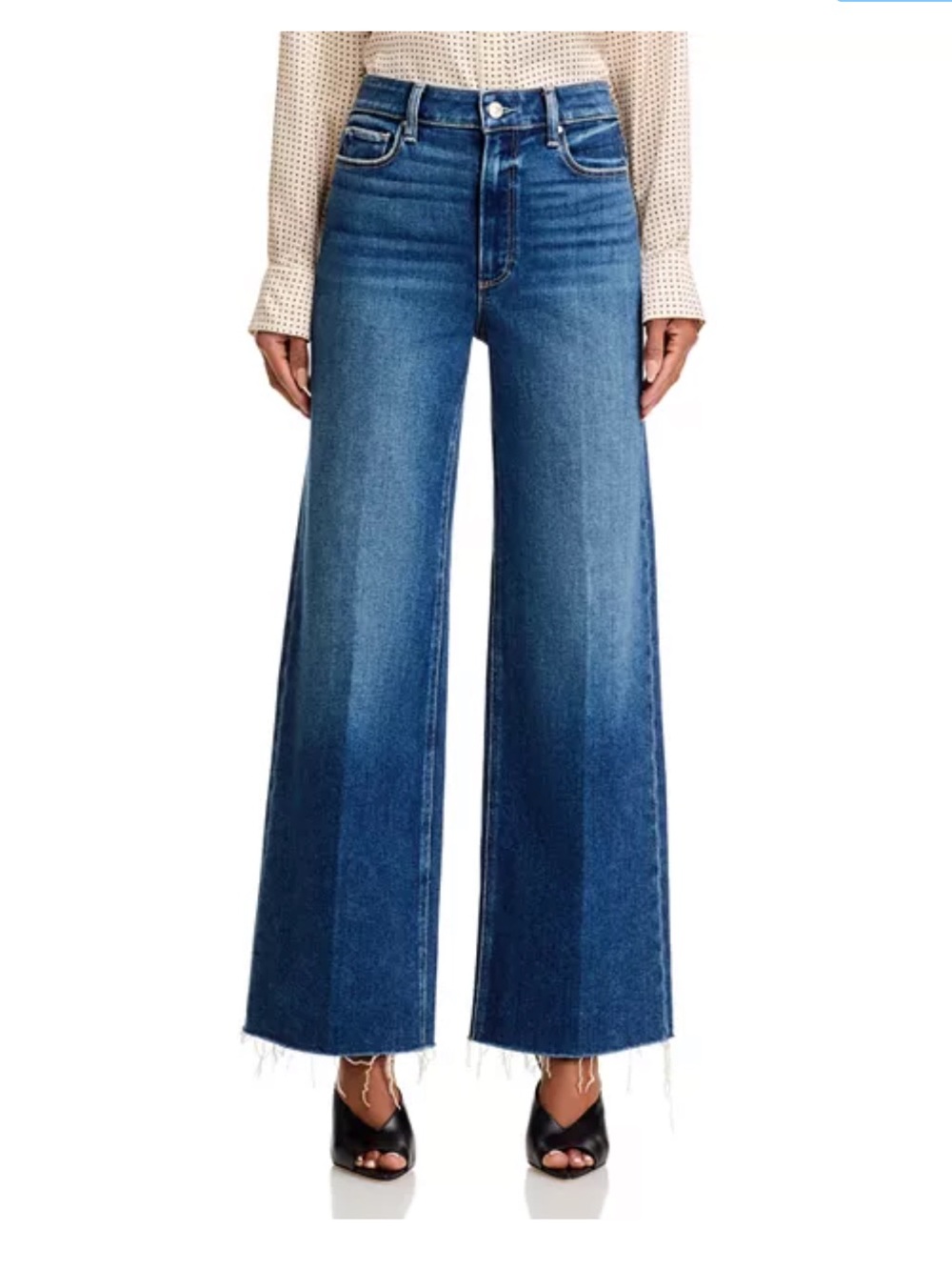 paige anessa petite jean apreggio size 28 Wide Leg High-Rise petite 29” - Picture 2 of 11
